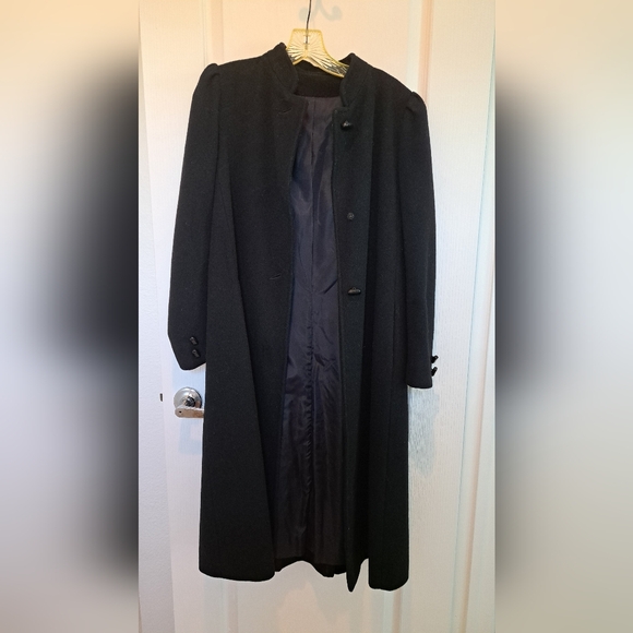 Black Wool Dress Coat - Picture 3 of 6